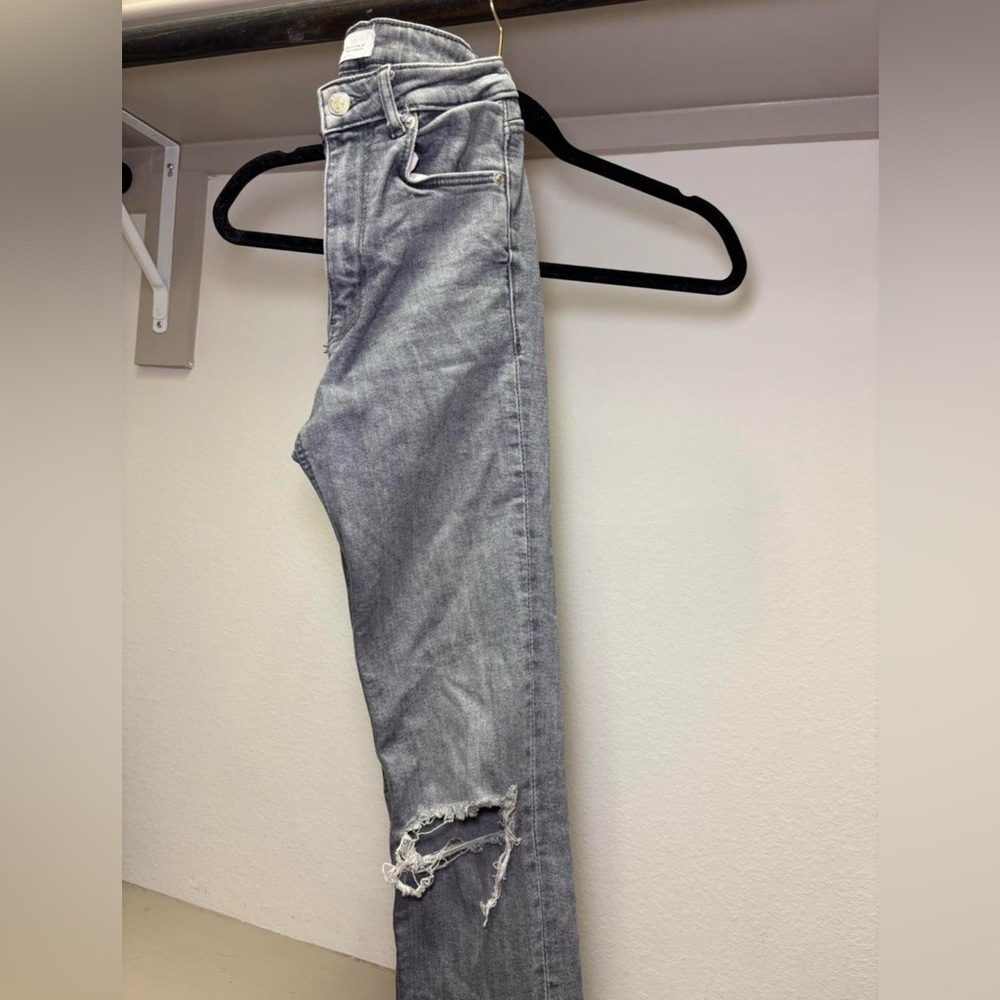 Zara Charcoal Split Denim Jeans